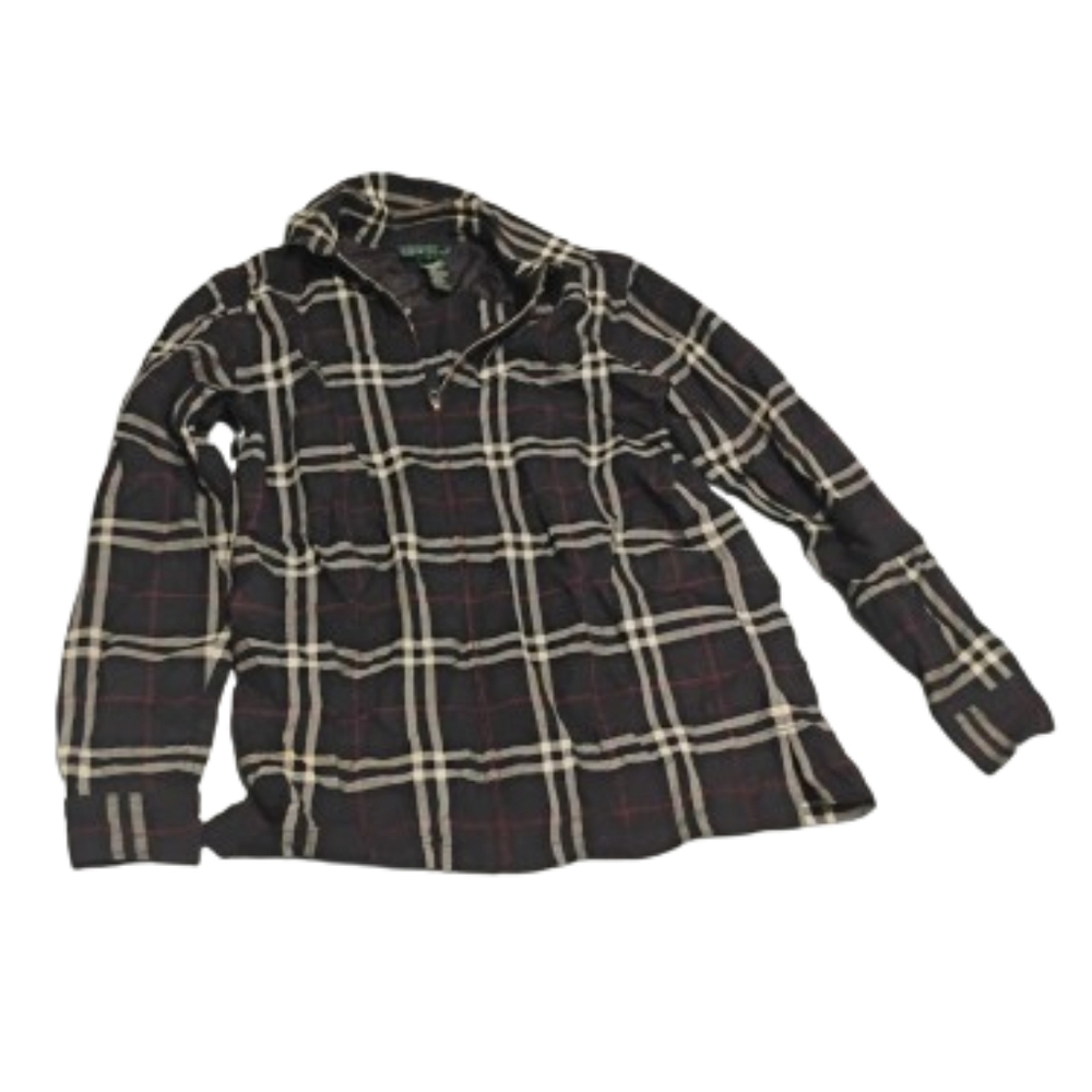 Lauren Ralph Lauren Women's Plaid Zippered Wool Jacket Sz S